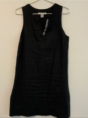 Tommy Bahama Sea Glass Black Linen V-Neck Tunic Medium